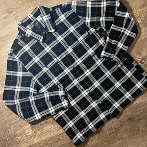 GAP Shirt Jacket - Black Plaid - LARGE